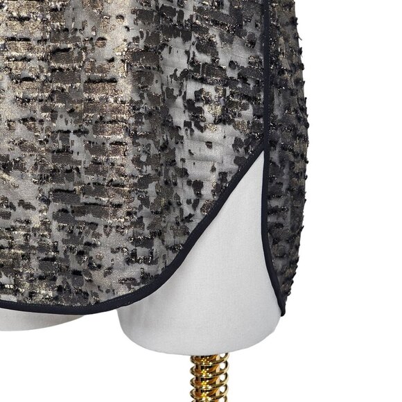 Kenneth Cole New York Cora Blouse Sheer Textured Gold Sleeveless Tunic Women S - Picture 4 of 13